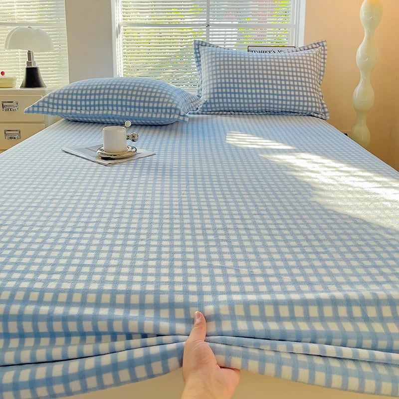 Premium Super Soft Flannel Fitted Sheet 1Pc-Deep Pocket 25cm