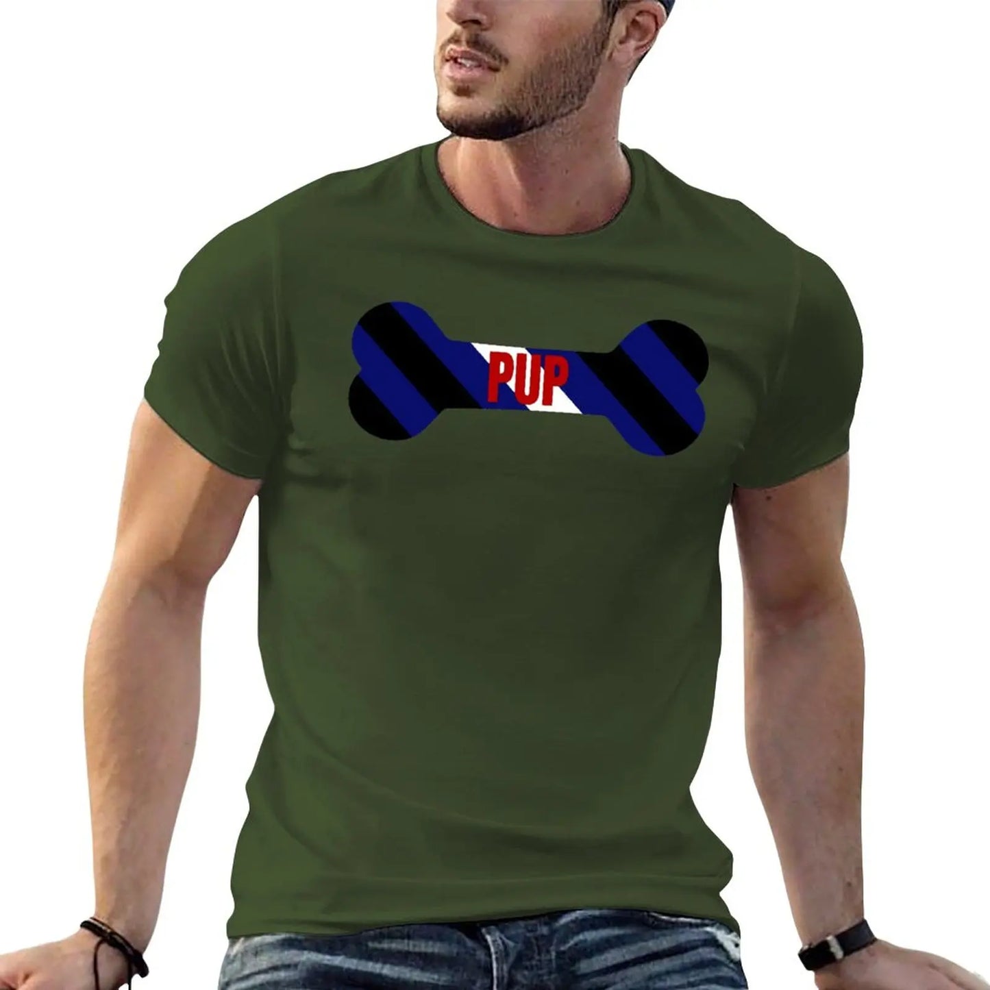 Red Pup Pride Bone T-Shirt quick drying shirt