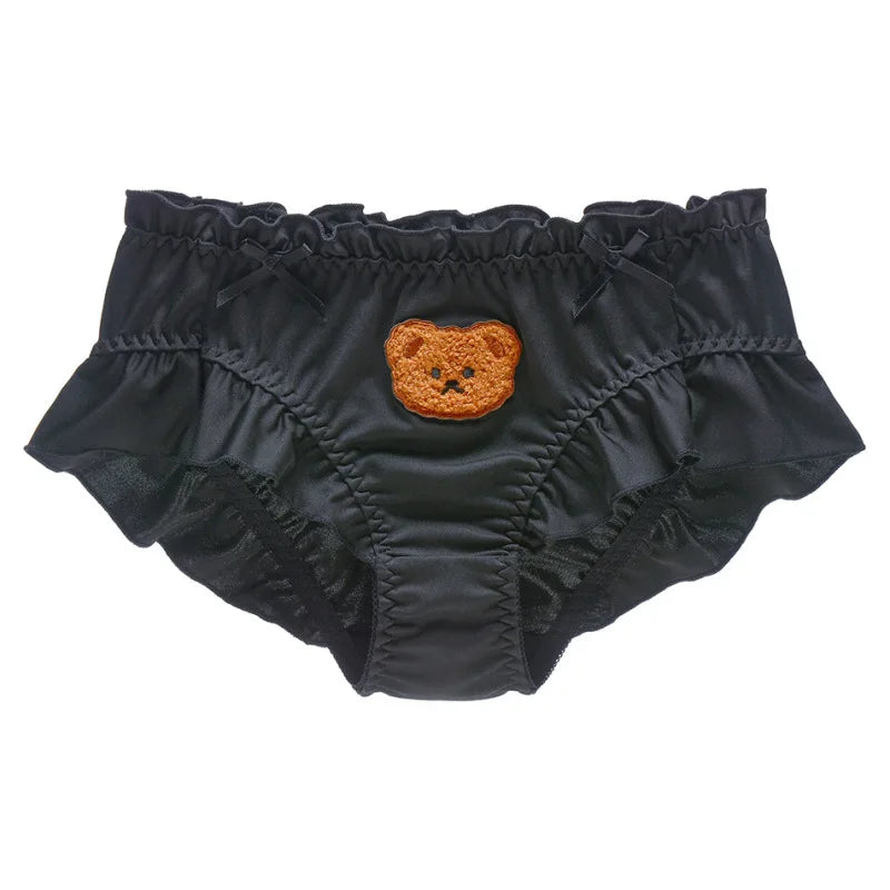 Milk Silk Middle Waist Lovely Cartoon Bear Panties