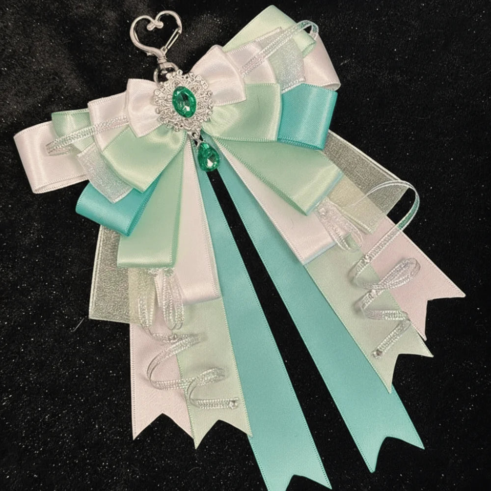 Cute Anime Ita Bag Accessories Multi-layered Bow Pendant Keyring