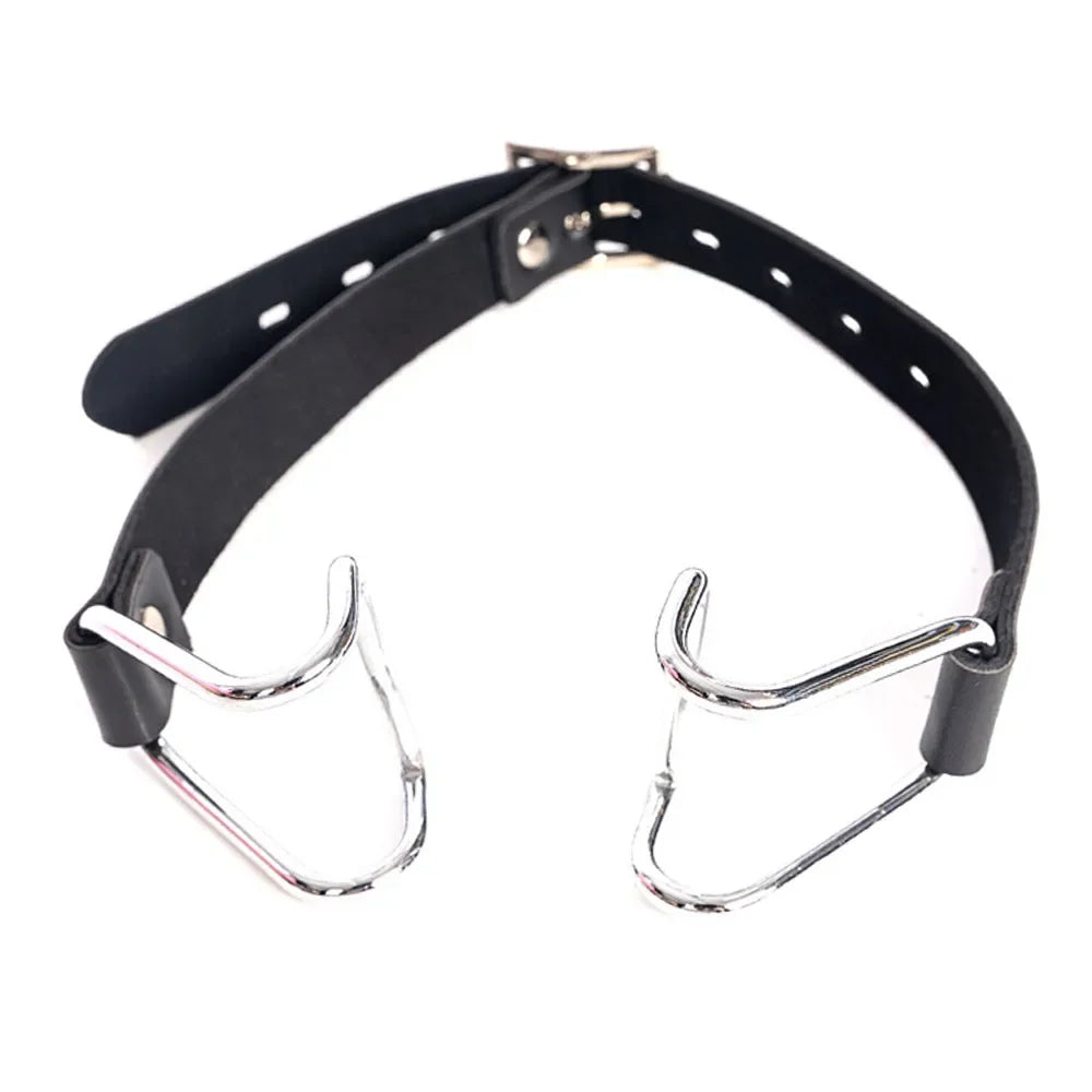 Harness Gag Spreader Open Mouth Metal Claw Hook Couples Bondage