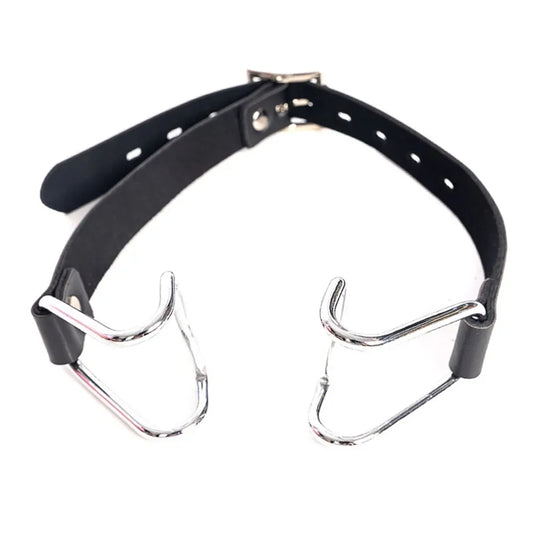 Harness Gag Spreader Open Mouth Metal Claw Hook Couples Bondage