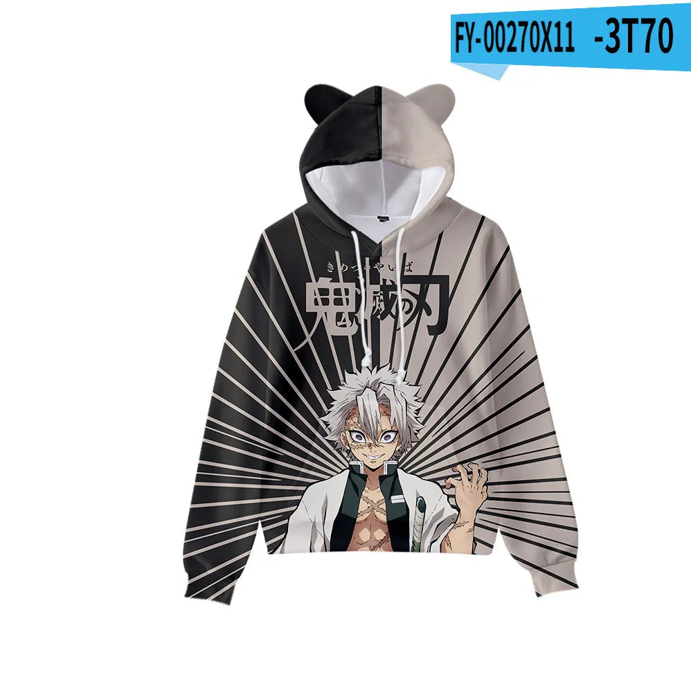 Demon Slayer Hoodie Unisex Anime Cat Ear