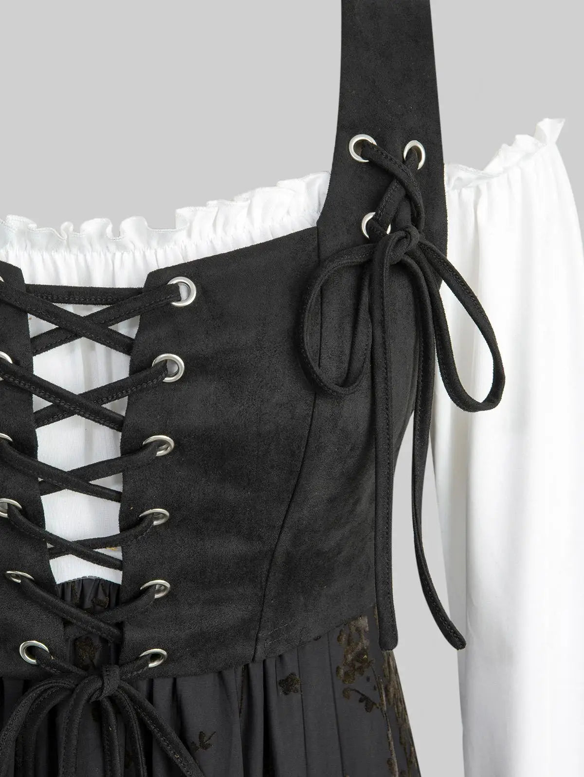 ROSEGAL Plus Size High Low Maxi Dresses Casual Flocking Ruffles Cold Shoulder Lace up