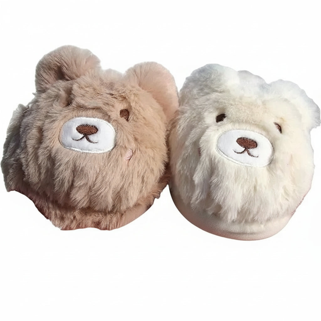 White & Brown Bear Plush Lingerie  Set