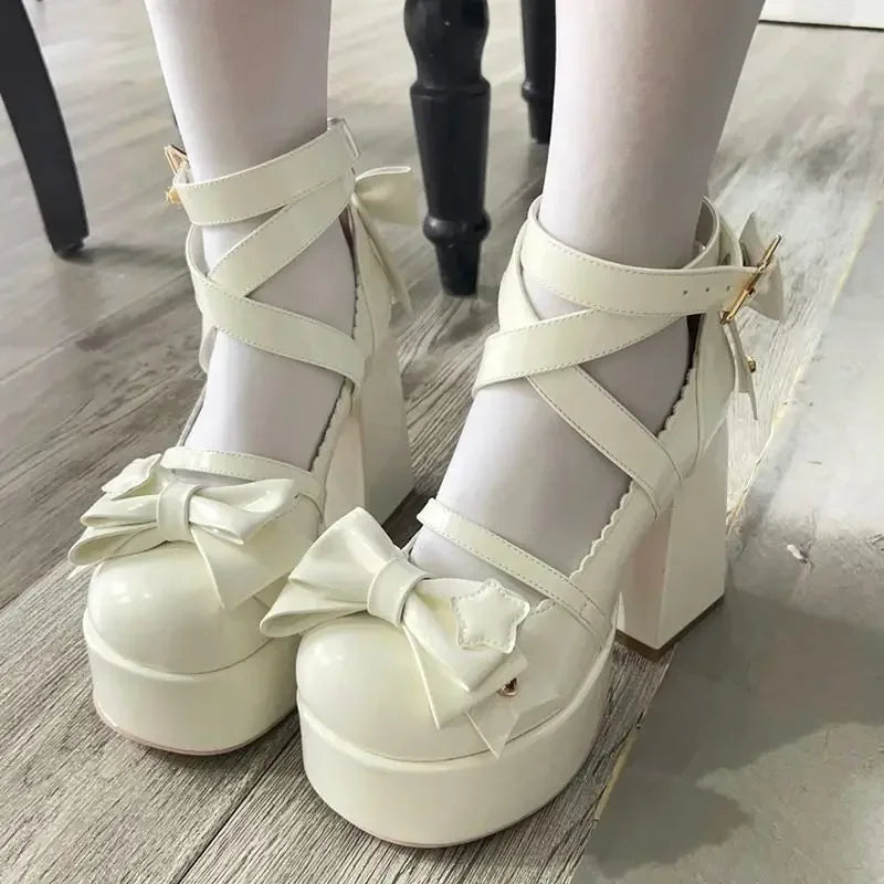 Women High Heels Shoes Chunky Sandals Mary Janes