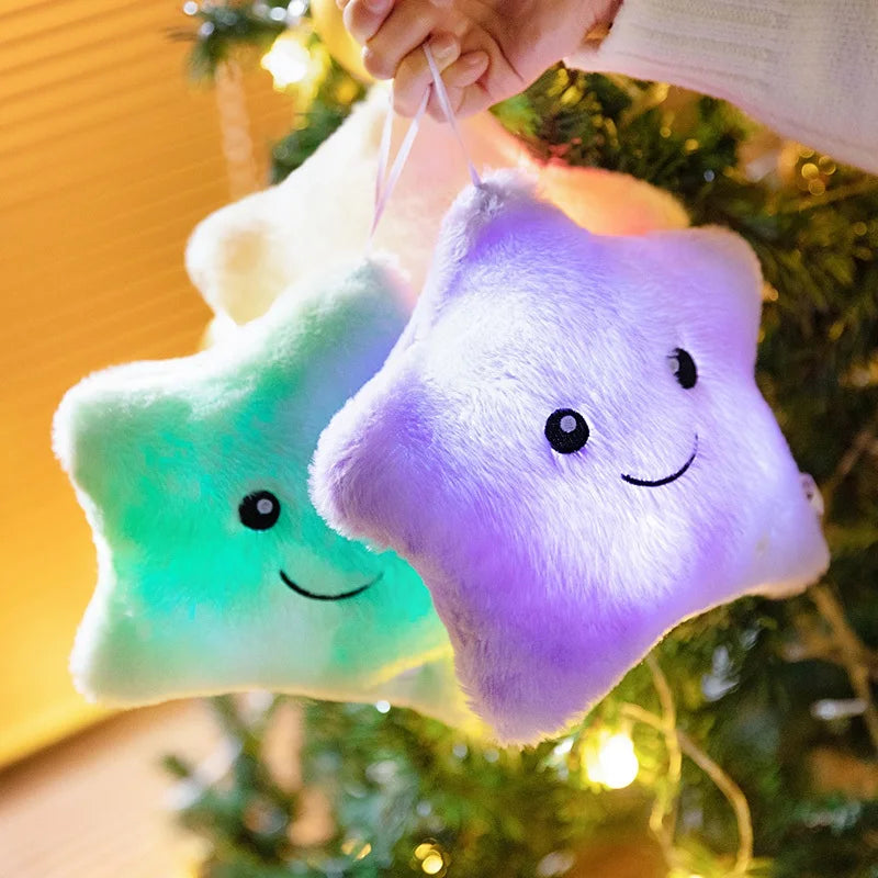 LED Light Star Plush Toy Soft Stuffed Star Pillow