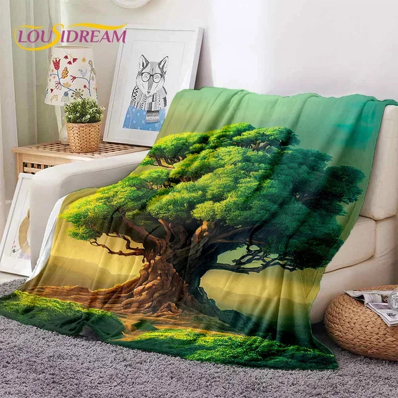 Tree of Life Nature Soft Flannel Blanket for Bed Bedroom Sofa Picnic,Throw Blanket for Outdoor