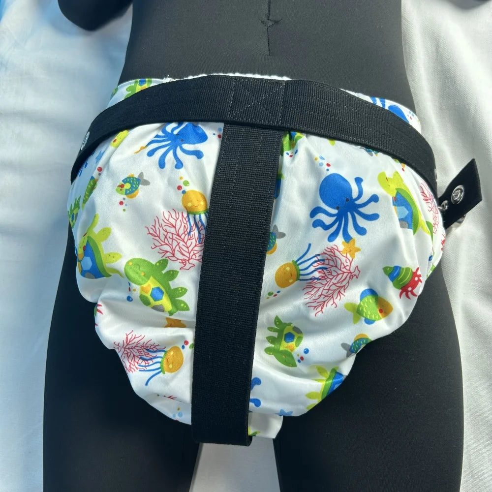 Adult Diaper Restraint Belt Diaper Safety Strap Anti-tamper Belt Bedridden Patient Nursing Diaper Holder Dementia Incontinence
