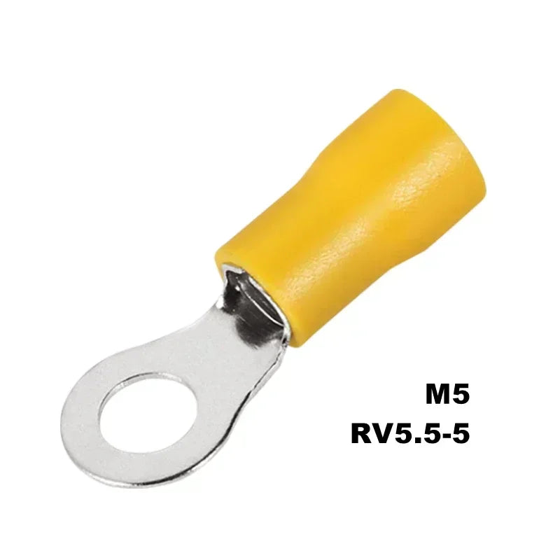 10/50/100Pcs Insulated Ring Terminal Crimp Connector Ring Cable Wire Connectors Cord Pin End Butt Terminals RV1.25 RV2 RV5.5