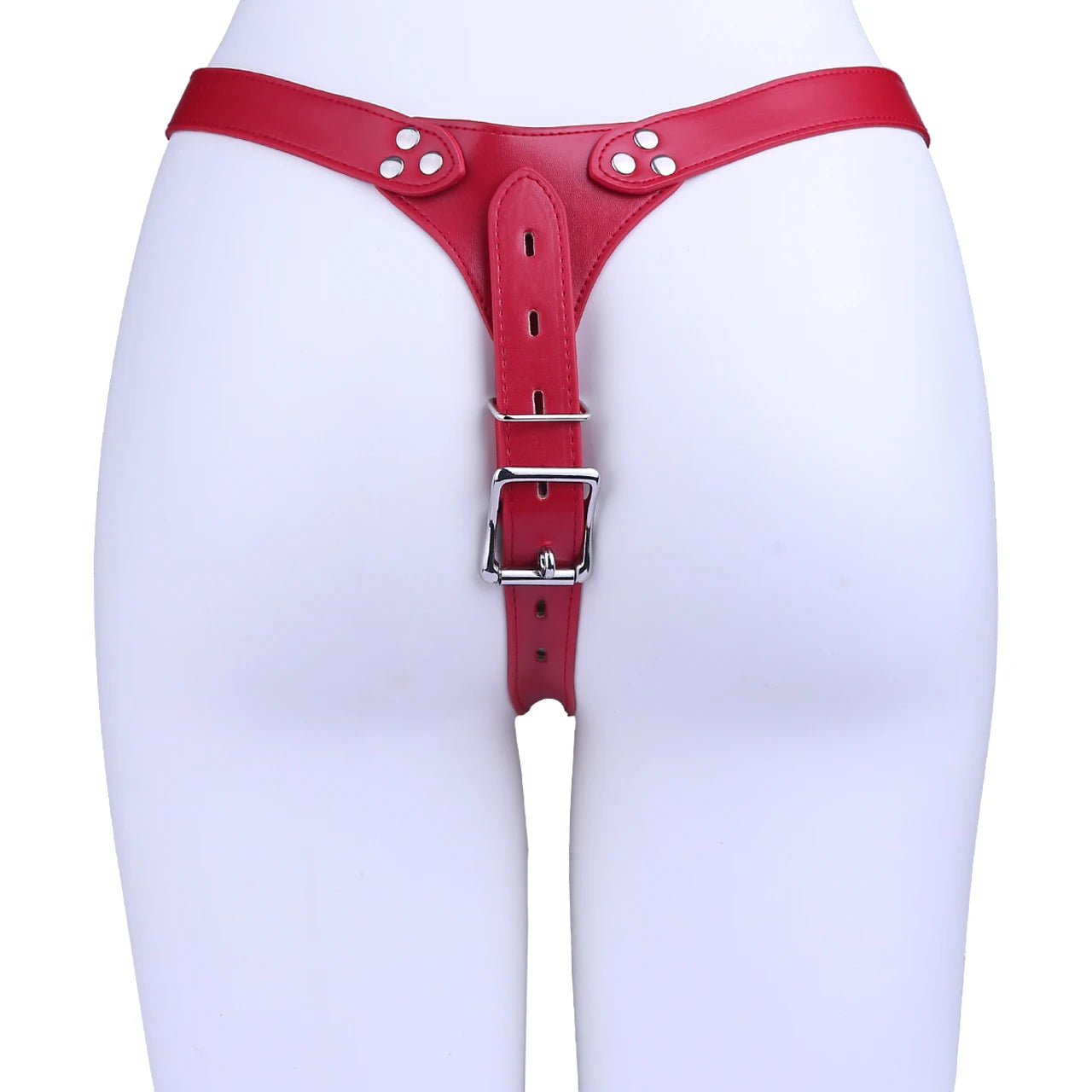 PU Leather Chastity Belt For Metal Cage Harness Belt