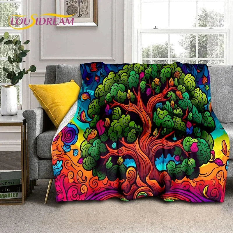 Tree of Life Nature Soft Flannel Blanket for Bed Bedroom Sofa Picnic,Throw Blanket for Outdoor