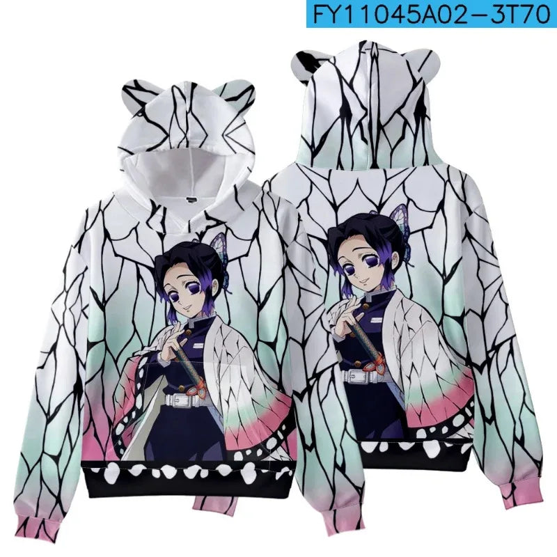Demon Slayer Hoodie Unisex Anime Cat Ear
