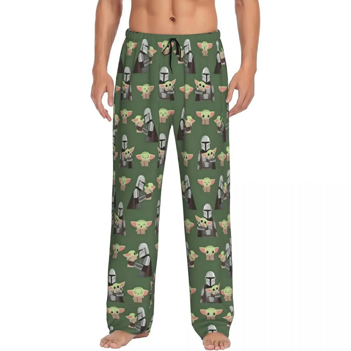 Custom M-Mandalorianed-Anime Pajama Pants Men Adventure Story Lounge Sleep Stretch Sleepwear Bottoms with Pockets