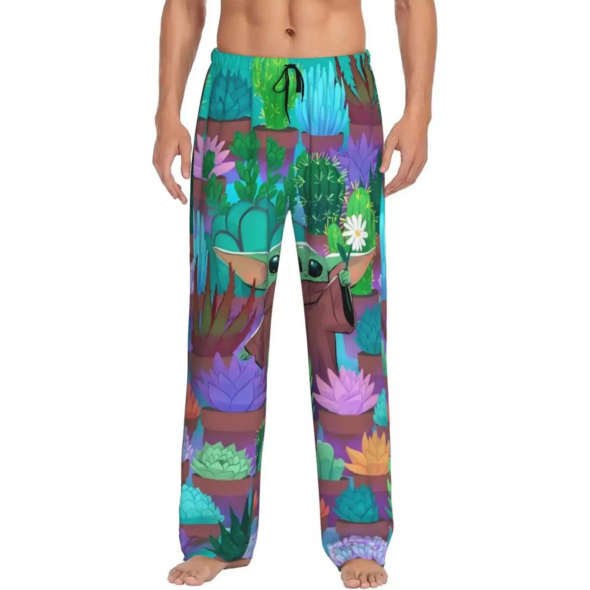 Custom M-Mandalorianed-Anime Pajama Pants Men Adventure Story Lounge Sleep Stretch Sleepwear Bottoms with Pockets