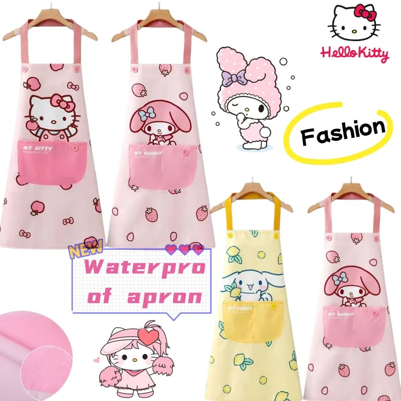 Sanrio Hello Kitty or Cinnamoroll Cute Waterproof and Oil-Resistant, Stain-Resistant Kitchen apron