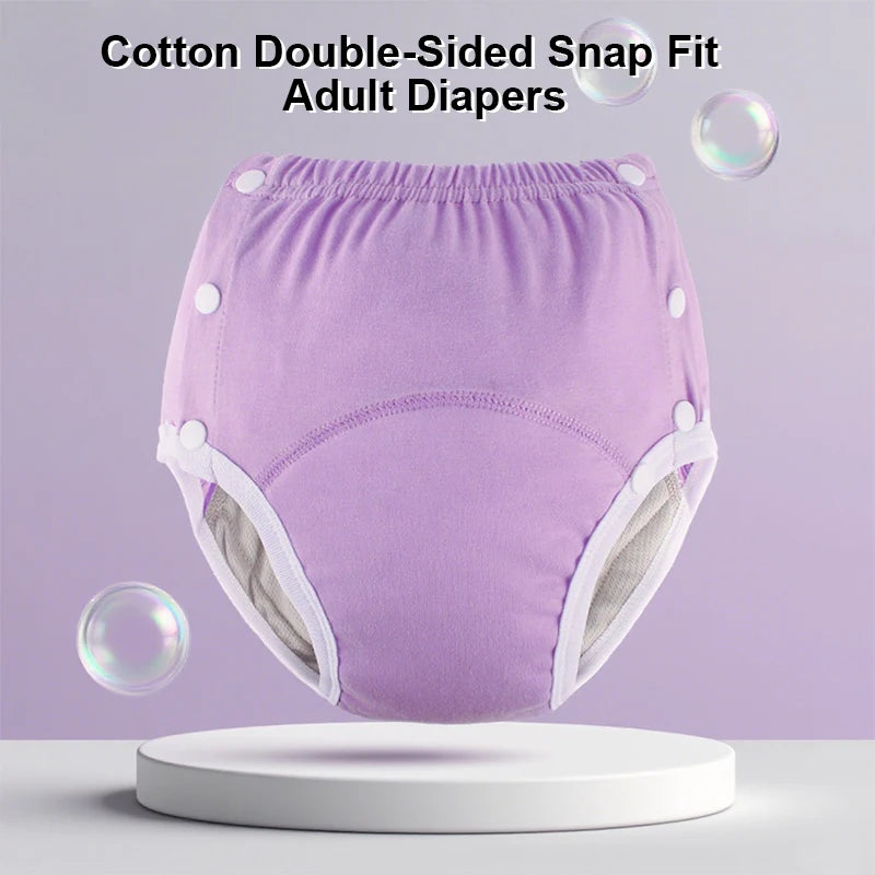 1 Pc Washable Reusable Adult Incontinence Pants - Large Size Cloth Diapers for Patients, Elderly Men & Women | Comfortable