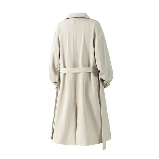 Mens Long Coat American Streetwear Vintage Over Knee Trench Coat