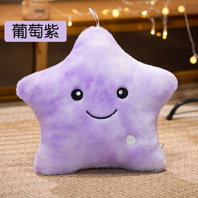 LED Light Star Plush Toy Soft Stuffed Star Pillow