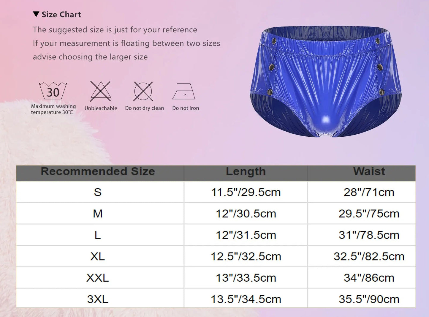 Unisex Diaper Cover Tear-away Washable Adaptive Waterproof Underwear