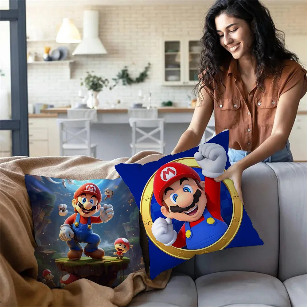 Mario's Plush Cute Cushion Cover, Decorative Home Double-sided Printing