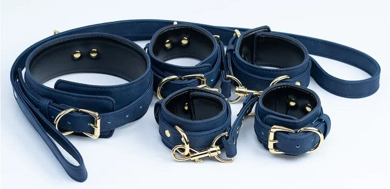 Premium Grain Blue Bondage Kit Restraints Set Erotic BDSM Adult