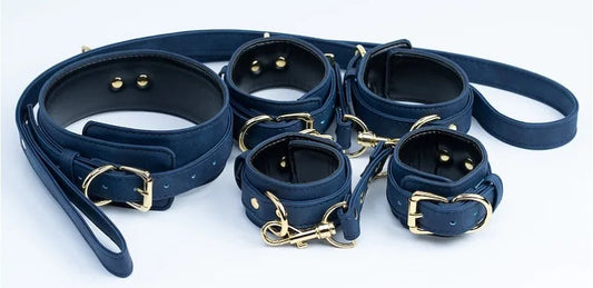Premium Grain Blue Bondage Kit Restraints Set Erotic BDSM Adult