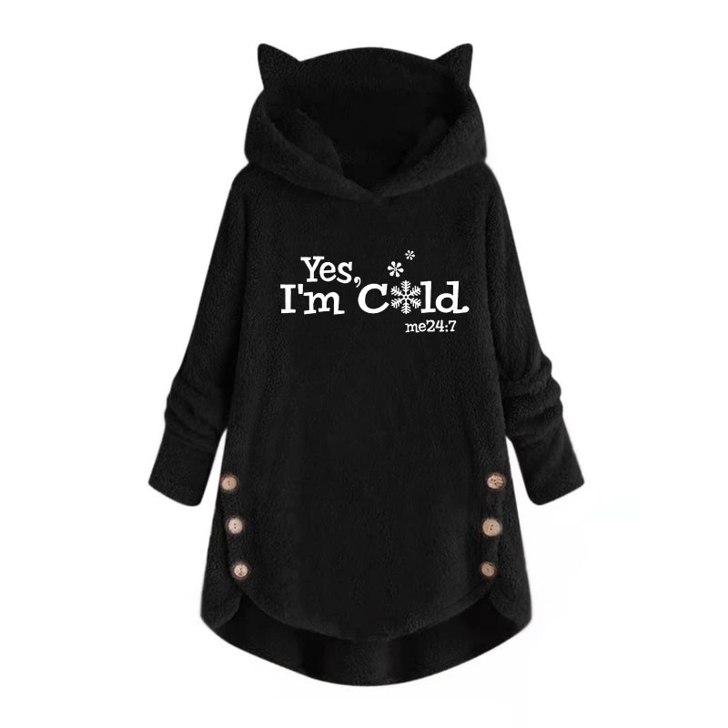 Cat Ears Long-Sleeved Hooded Sweatshirt