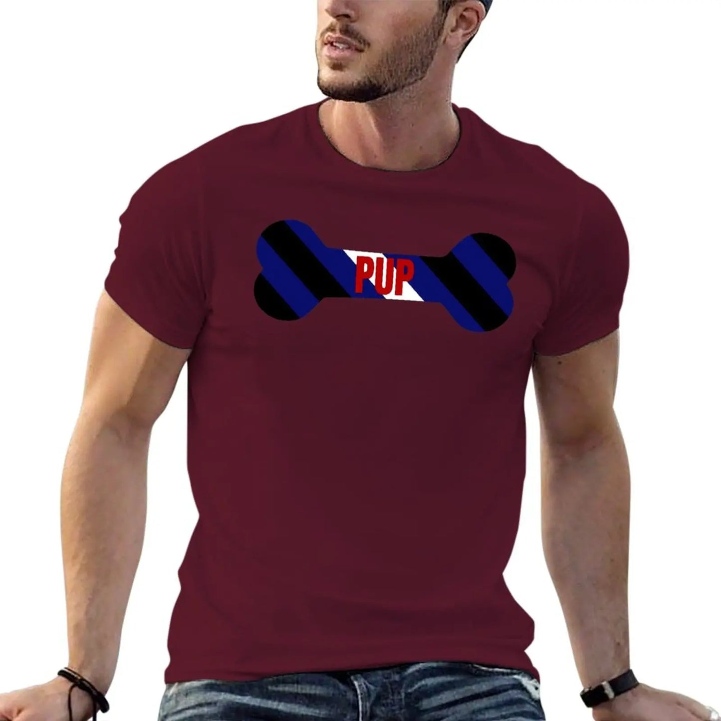 Red Pup Pride Bone T-Shirt quick drying shirt
