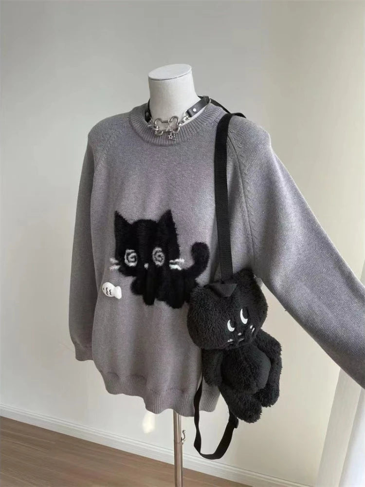 Sweet Hot Bow Off-Shoulder Sweater Elegant Fashion Knitted Tops