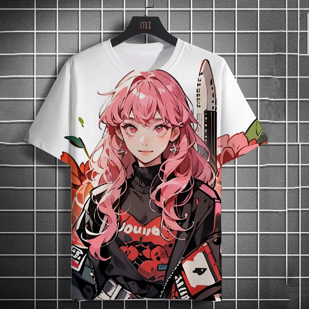 Men's T-Shirts Anime Character 3D  Printed Graffiti Top xxs- 6xl