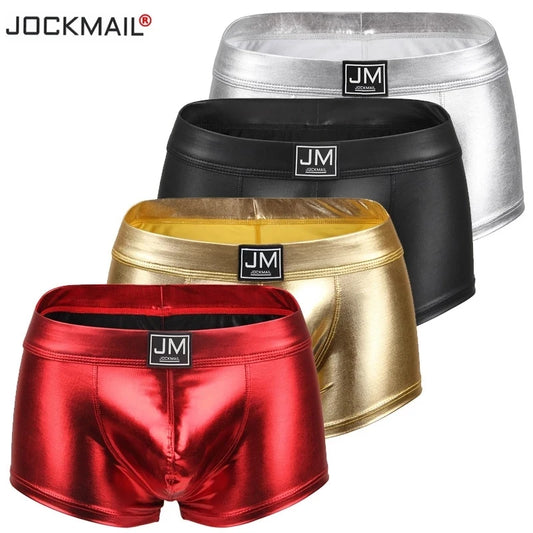 Mens PU Leather Underpants Boxer Shorts