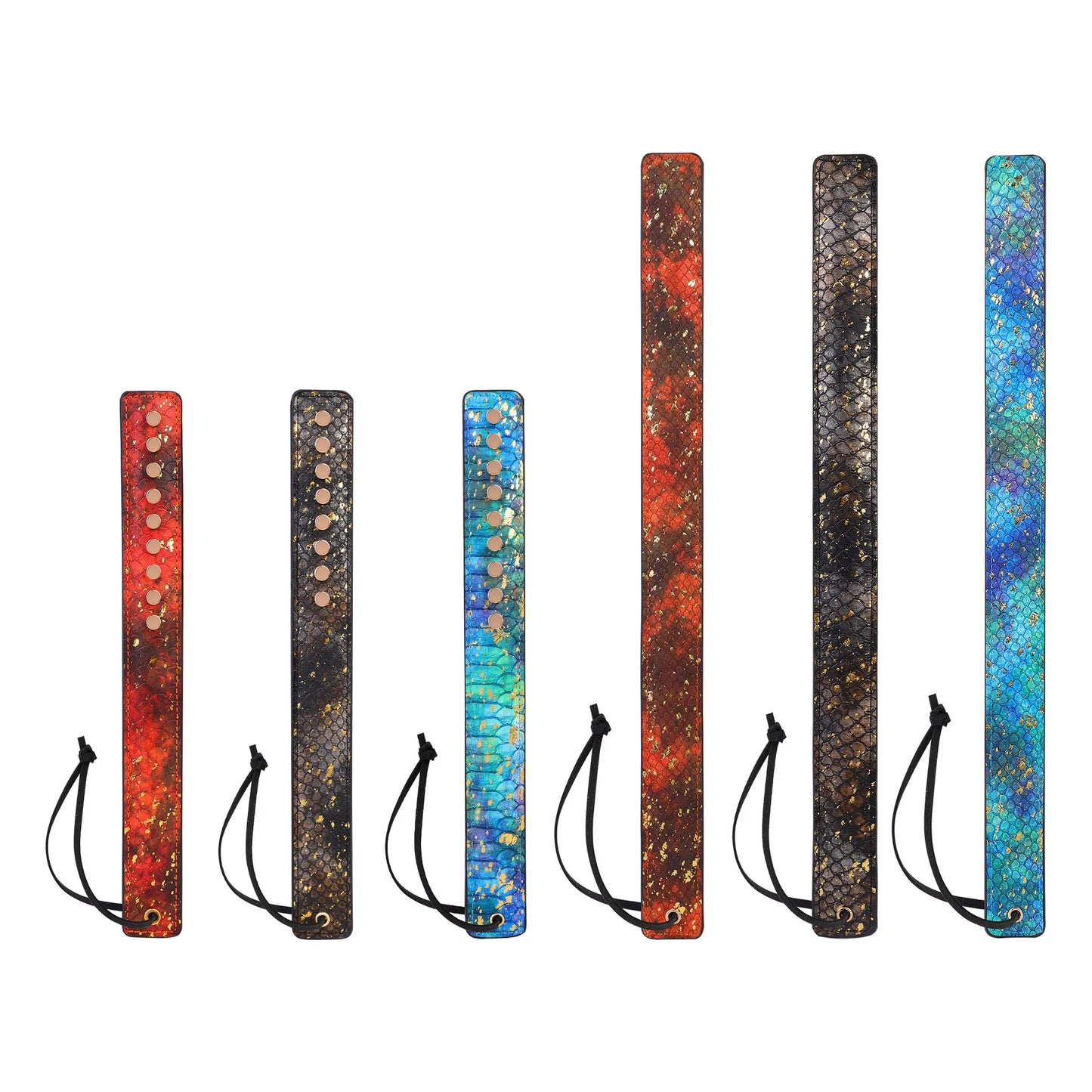 PU Leather Spanking Paddle for Couples, Bondage Paddle with Dragon Scale Pattern