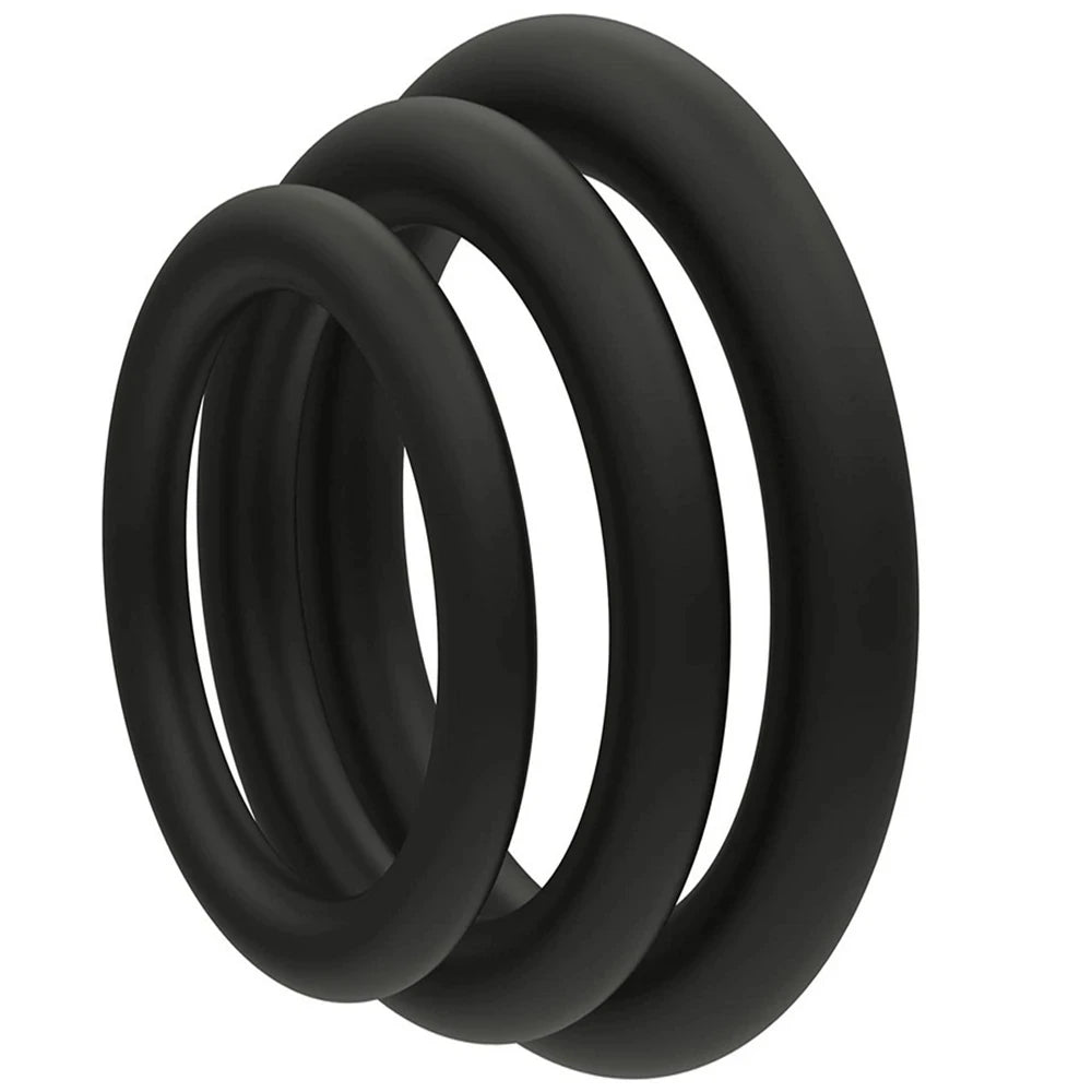 Cock Rings 3PCS Flash In The Night Lock, Durable Silicone Ring for Men