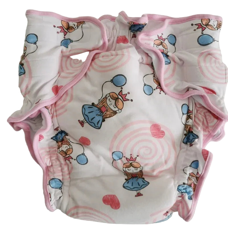 Adult Baby Cartoon Print Panties With Padding Inside