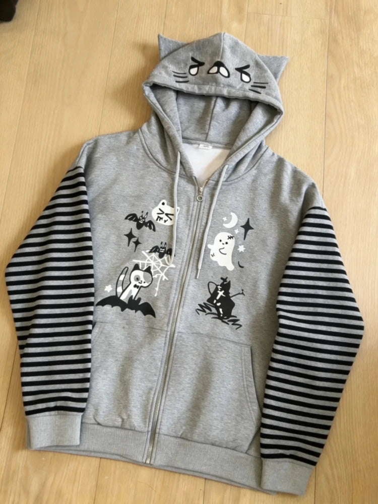 Kawaii Long Sleeve Hoodie with Cat Ears