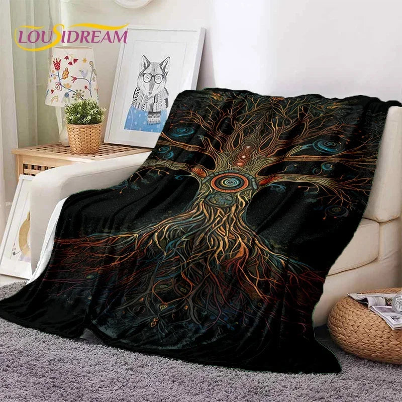 Tree of Life Nature Soft Flannel Blanket for Bed Bedroom Sofa Picnic,Throw Blanket for Outdoor