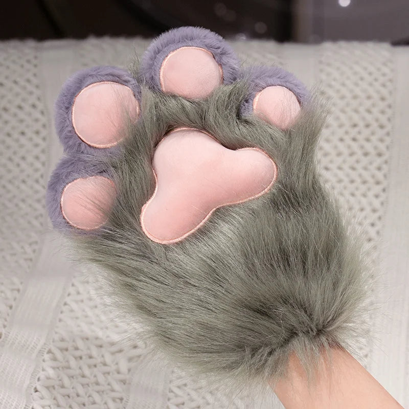 Kawaii Plush Furry Cat Gloves/ Furry Bird Wings or Furry Fox Paws