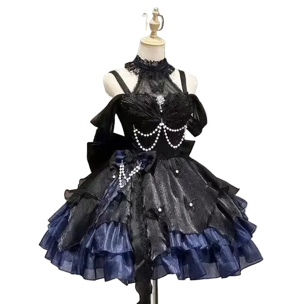 Kawaii Lolita Dress Sweet Bow Design Off Shoulder