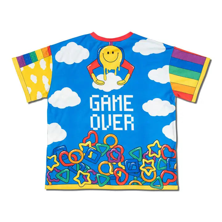 2026 Summer Fun Rainbow Smiley Y2k Retro Cosplay T-shirt Ladies Oversize 3D Printed Short Sleeve Unisex Children's Casual Shirt