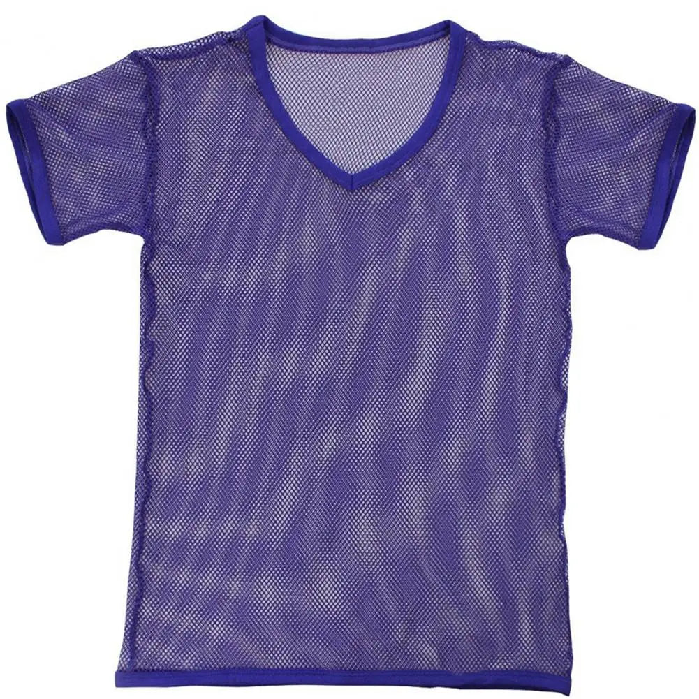 Men Mesh T Shirt Transparent Sexy Men See Through Fashion T-shirt Men Slim Fit Shiny Sexy T Shirt Party Nightclub Blouse Tops
