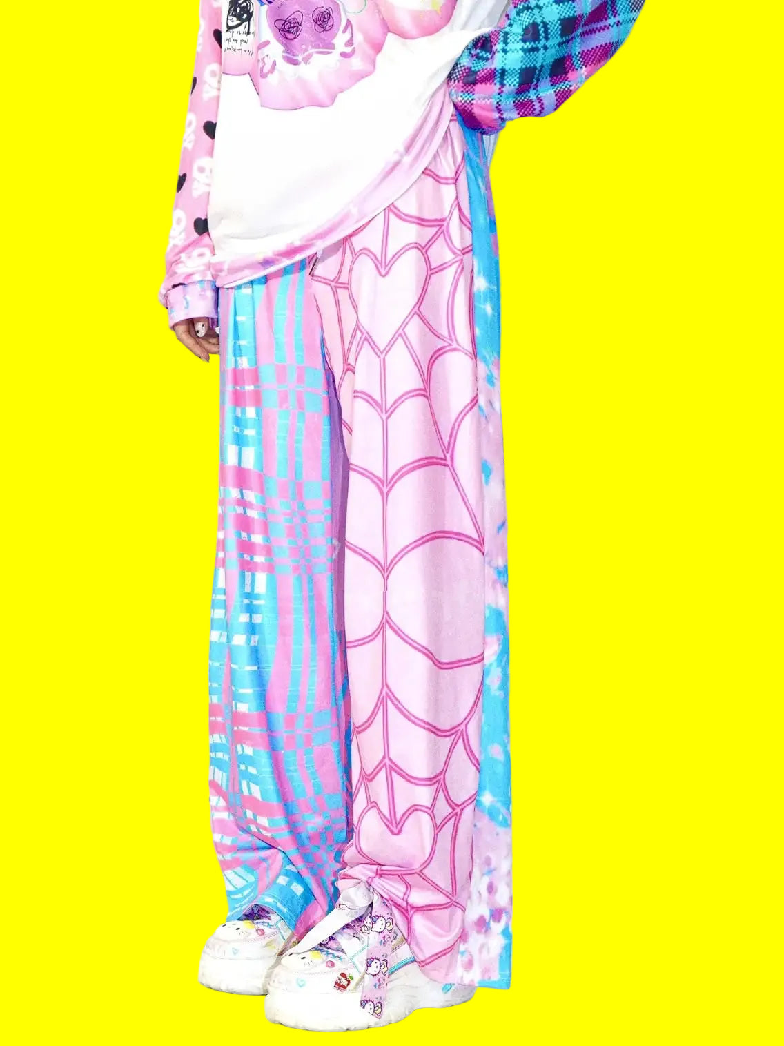 Spring Summer New Dopamine Rainbow Pants Kids Kawaii Y2k Harajuku Style Down Outfit Adult Fashion Plus Special Loose Pants T-Shi