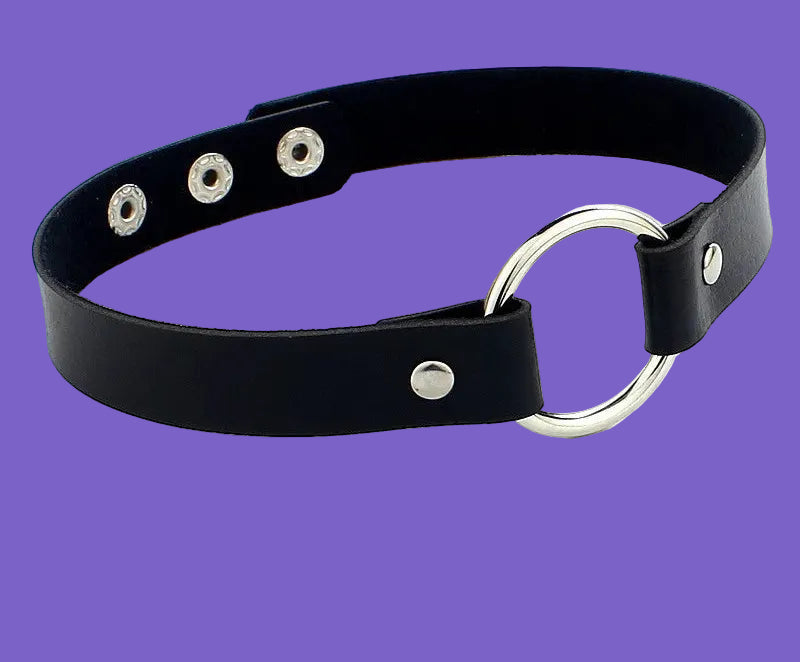 Gothic Black Pu Leather Choker Collar
