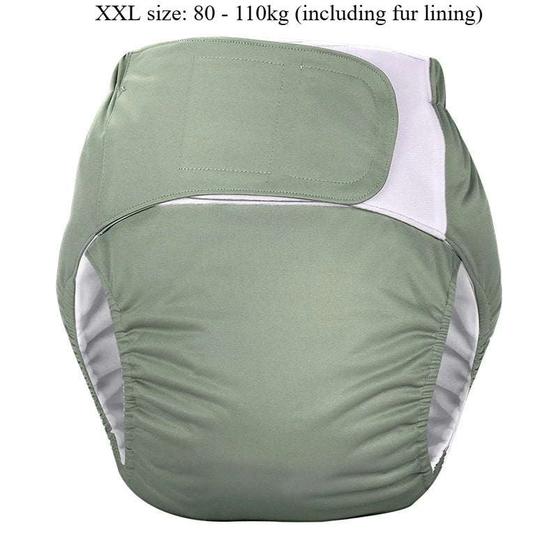 Washable Adult Cloth Diapers - Reusable with Hook Loop, Waterproof & Anti-Leak