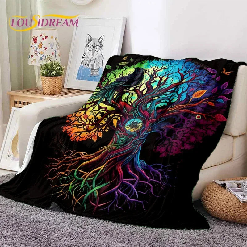 Tree of Life Nature Soft Flannel Blanket for Bed Bedroom Sofa Picnic,Throw Blanket for Outdoor