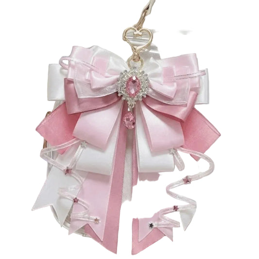 Cute Anime Ita Bag Accessories Multi-layered Bow Pendant Keyring