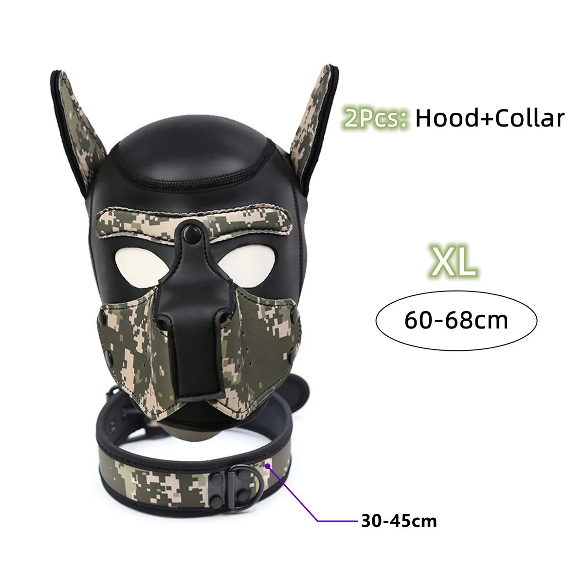 Puppy Cosplay Costumes Increased Large Size Padded Rubber Full Head Hood Mask