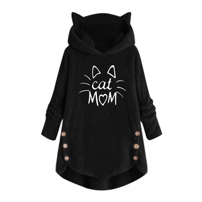 Cat Ears Long-Sleeved Hooded Sweatshirt