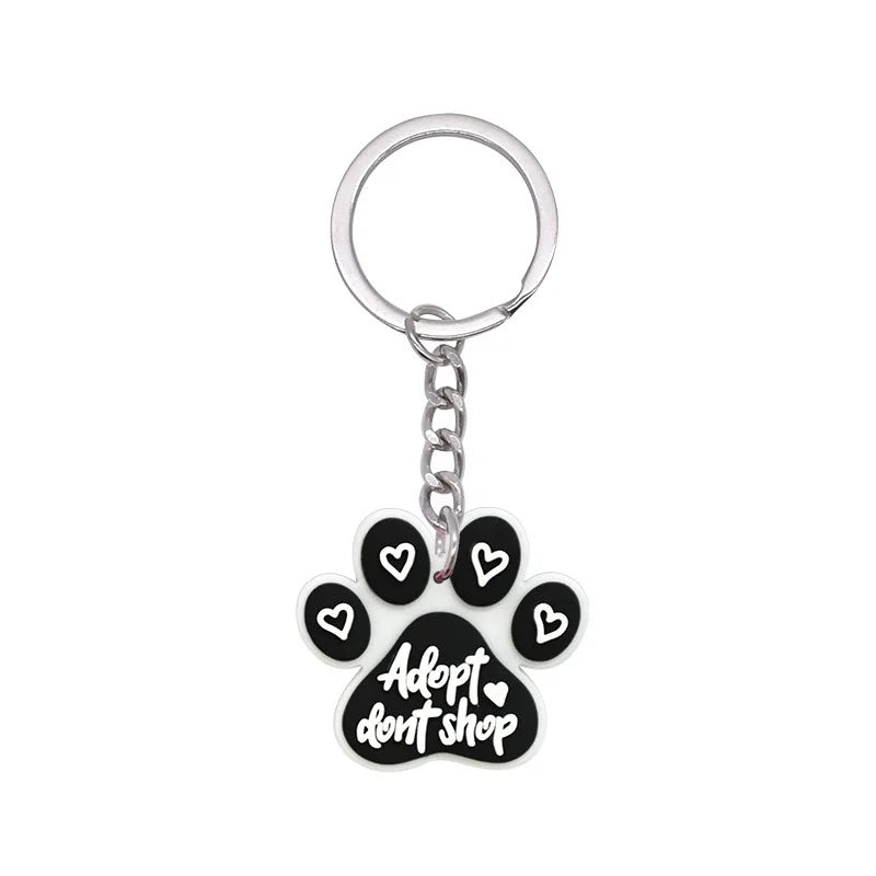 1-21Pcs Lovely Dog Paw PVC Keychain Backpack Charm Pendant