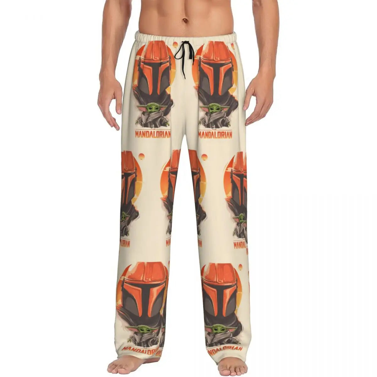 Custom M-Mandalorianed-Anime Pajama Pants Men Adventure Story Lounge Sleep Stretch Sleepwear Bottoms with Pockets